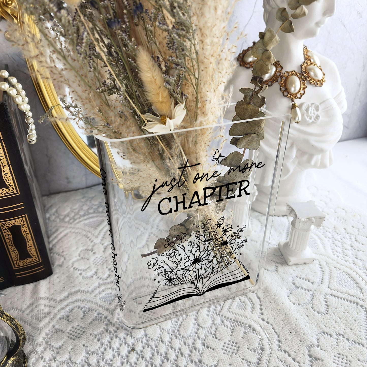 Just One More Chapter Acrylic Bookish Vase
